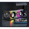 V8 Transparent Mecha Speakers Bluetooth 5.0 Wireless Double Bass Diaphragm Subwoofer Music TWS RGB Light Mini Party Loudspeaker