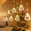 LED Santa Claus Christmas Curtain String Lights for Windows - Festive Cartoon Decoration