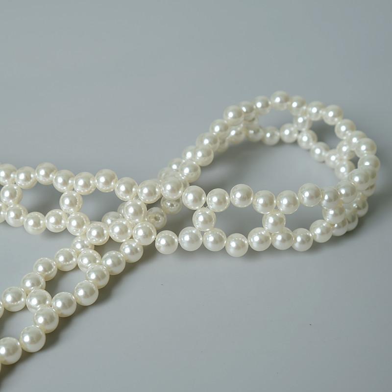 New Fashion Woman Handbag Accessory Parts Puring White Pearl Acrylic Resin Chain Luxury Solid Strap Women Cute Clutch Chains