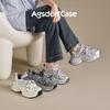 Augustine silver platform dad shoes women's 2025 new summer mesh casual sports shoes lightweight running shoes