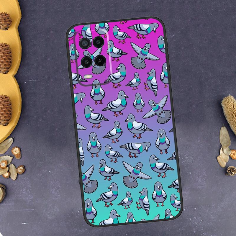 Pigeons Doves Bird Birds Flock Phone Case For Oppo A40 A60 A80 A78 A98 A18 A38 A58 A74 A94 A54 A16 A76 A96 A15 A17 A77 A57S