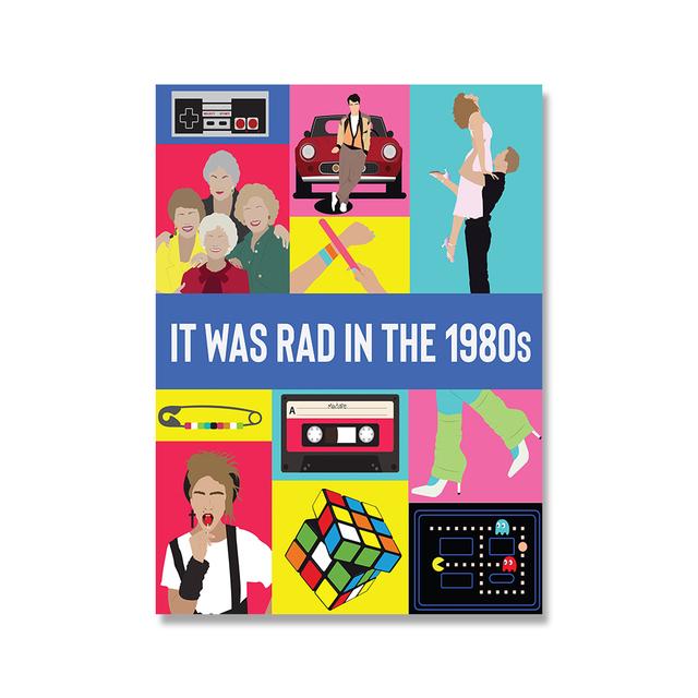solid Wood Frame 90s 80s 50s Posters Modern Pop Culture Prints Abstract Minimalist Canvas Painting Dance Cartoon Wall Art Pictures For Home Decor