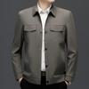 Men's Retro Business Casual Lapel Jacket - Autumn/Winter, Loose Fit, Middle-Aged Dad Style Zhongshan Coat