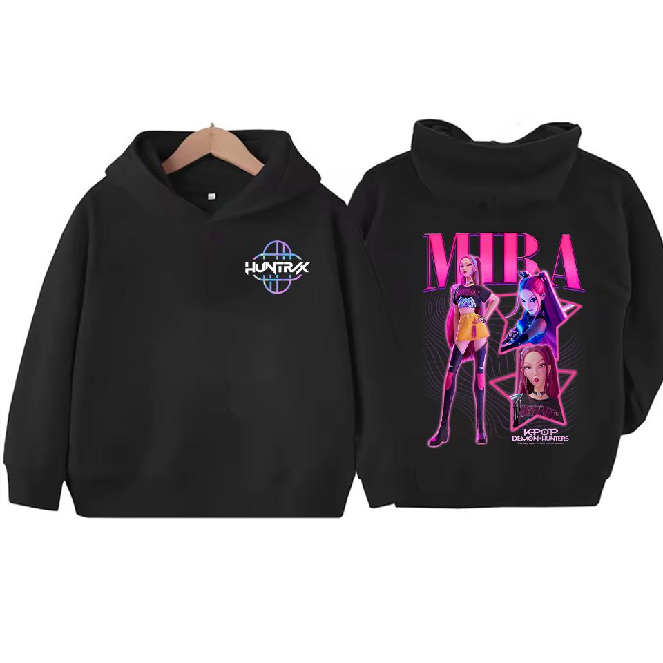 Girls Hooded Sweatshirt Warm KPop Demon Hunter Rumi Derpy Cartoon Boy Children's Korean Wave Fashion Casual Tops Casual Clothing