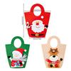 Christmas Candy Bags Felt Christmas Wrapping Bags 3 Pieces Fabric Basket Reusable Holiday-Themed For Classroom School Event