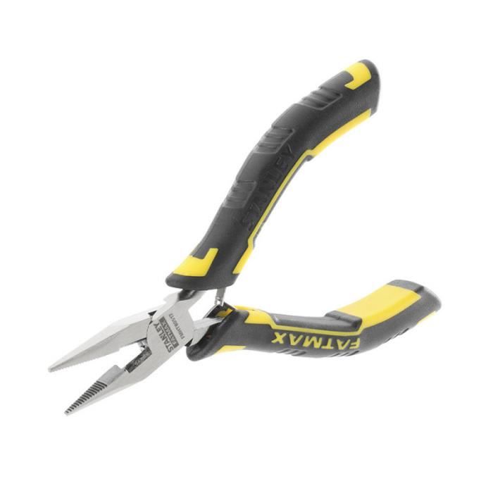Mini pince à becs ronds longs - STANLEY FATMAX - 120 mm - Acier trempé - Poignée bi-matière ergonomique