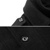 Men Woolen Coat Double Stand Collar Long Sleeve Single-Breasted Solid Color Jacket with Pockets Autumn Winter Mid-length Outwear