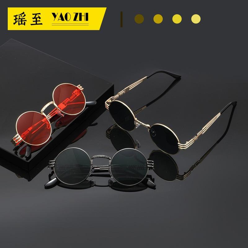 New Punk Sunglasses Personalized Small Round Frame Prince Glasses European and American Fashion Sunglasses Factory Direct Sales Trend