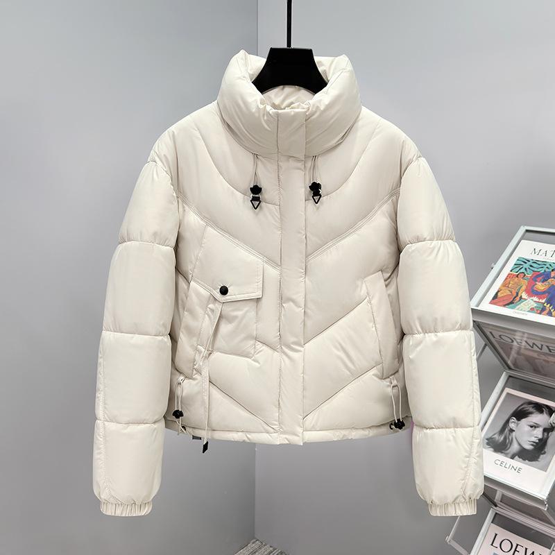 Winter 2025 new cotton-padded jacket women's Korean version of cotton-padded clothing loose small thickened jacket stand-up collar cotton-padded