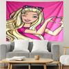 Barbie Print Tapestry, Backdrop, Easy Setup, Ideal for Bedroom, Office & Living Room, with Aesthetic Wall Hanging Decor.