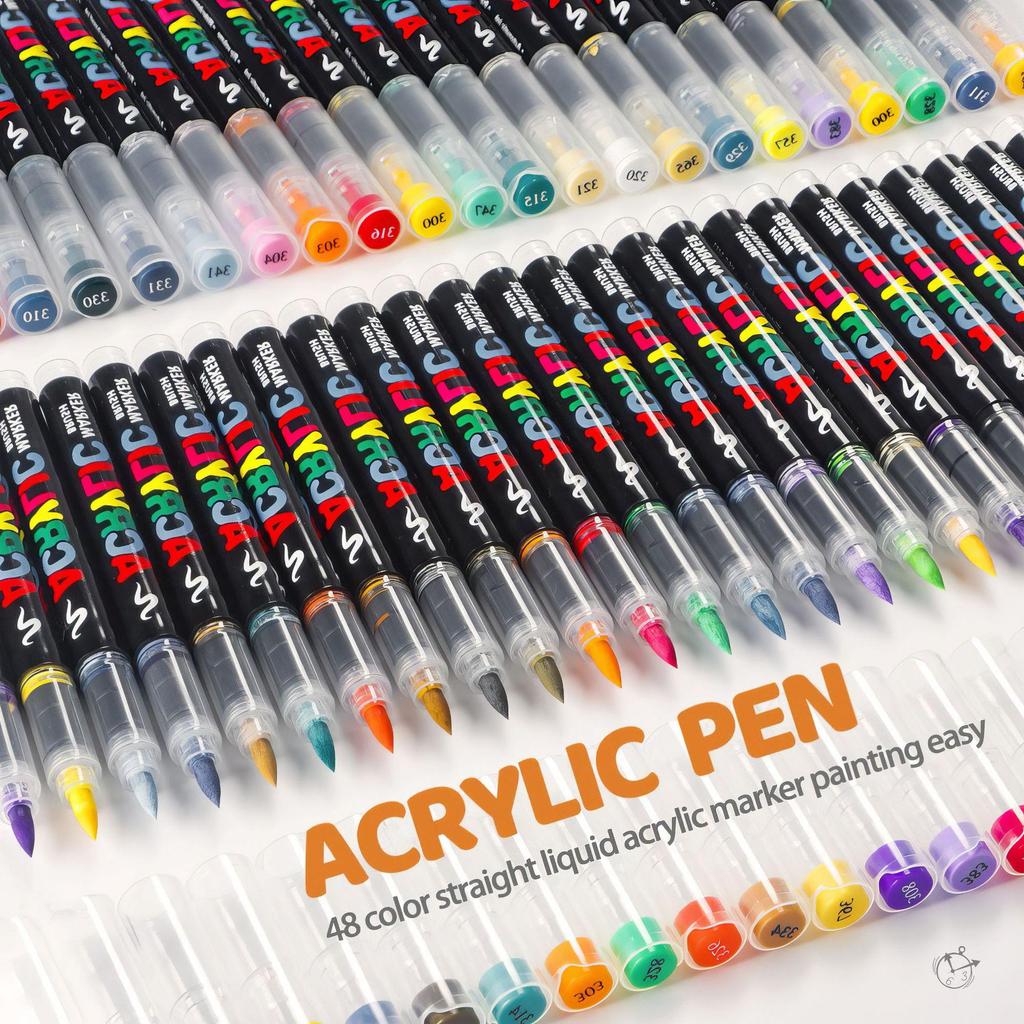 Acrylic Marker: Quick-Drying, Waterproof, Non-Bleeding, Soft Tip for Layering and DIY Painting