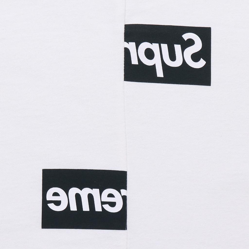 Supreme X Comme Des Garcons Shirt Split Box Logo Tee White T Shirt Unisex White SUP-FW18-399