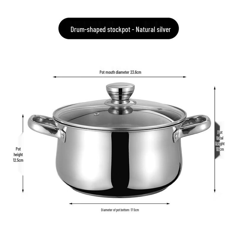 Liliang 24cm Stainless Steel Deep Stockpot