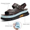 Herrenschuhe Sommer Echtleder Sandalen Herren Fahren Atmungsaktive All-Match Strandschuhe Rutschfeste Außenbekleidung