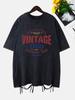 Vintage League Letter Prints Washed TShirts Women Cottontops Comfortable ONeck Oversize T Shirts Fashion Womans Streetwear