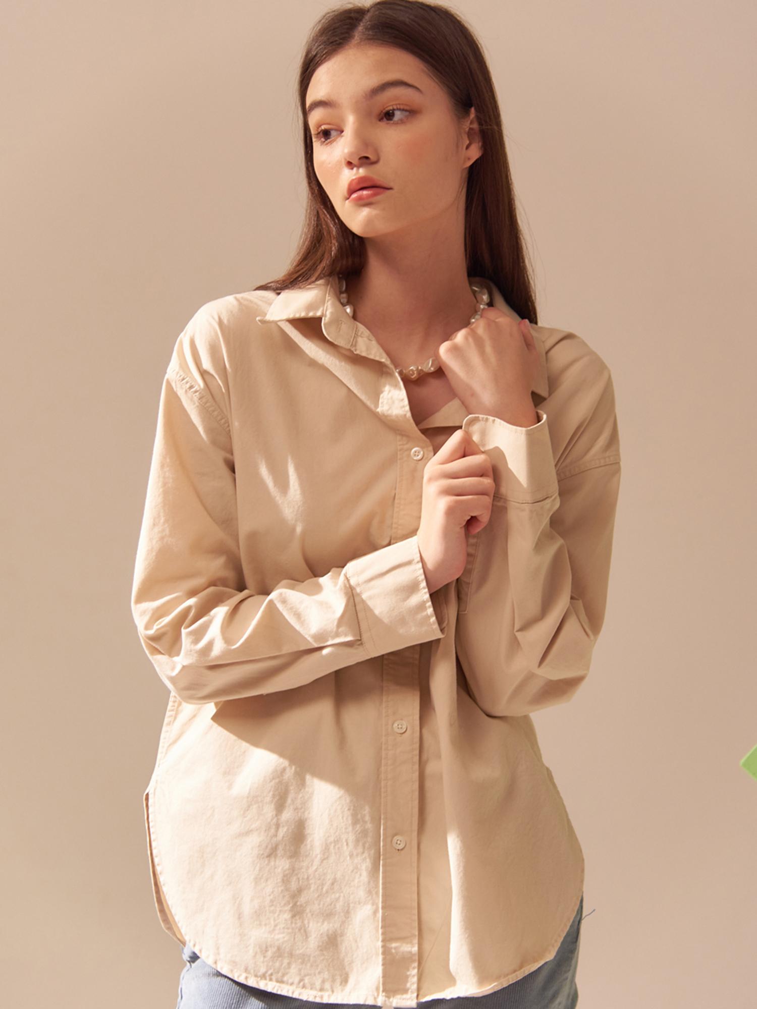 Unknown Planet Up-141 Loose Fit Daily Shirt Beige Beige/Free