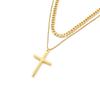 2026 Fashion Hipster Men's Cross Necklace Stacked Strap Chain Simple Jewelry