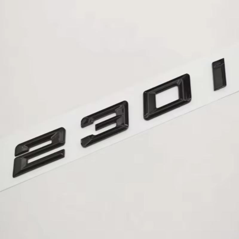 3D Glossy Black Chrome 220i 230i Emblem Badge Letter Rear Trunk Decal Sticker For BMW 2 Series F22 G42 Car Styling Accessories CB4
