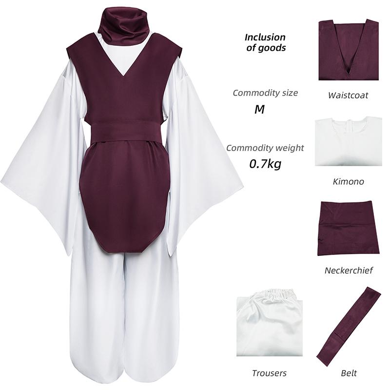 Jujutsu Kaisen Choso Cosplay Costume, Black & White Traditional Style Outfit for Anime Cosplay & Halloween Parties