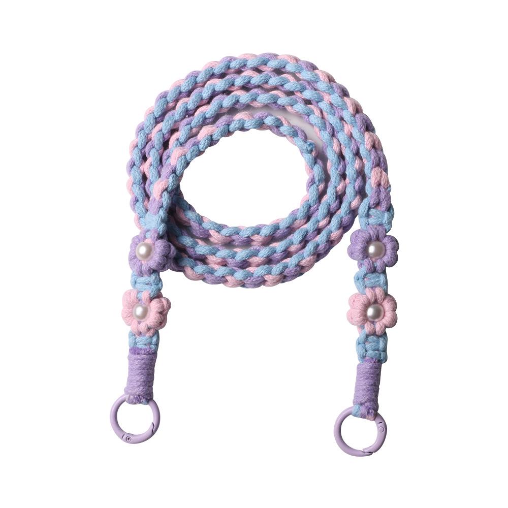 Woven Flower Phone Lanyard with Heart Wrist Strap - Universal Anti-Lost Keychain for Phones & Cameras
