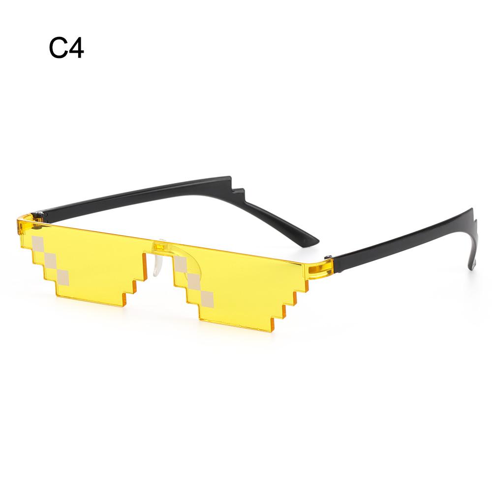 NEW Mosaic Sunglasses Trick Toy Thug Life Glasses Pixel Black Cool Jokes Funny Toys Deal With It Sun Glasses