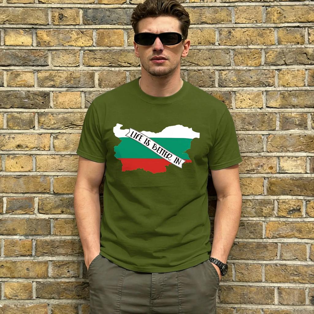 Bulgaria Flag TShirt Summer Hip Hop T Shirts Unisex 100 Cotton O Neck Plus Size 5XL Clothing Short Sleeves Y2K Basic Tops