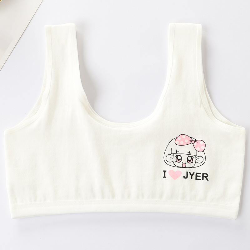 Girls  underwear Girls  underwear Class A Combed cotton puberty girls  bra-year-old student sports vest M size 65 to 42.5kg