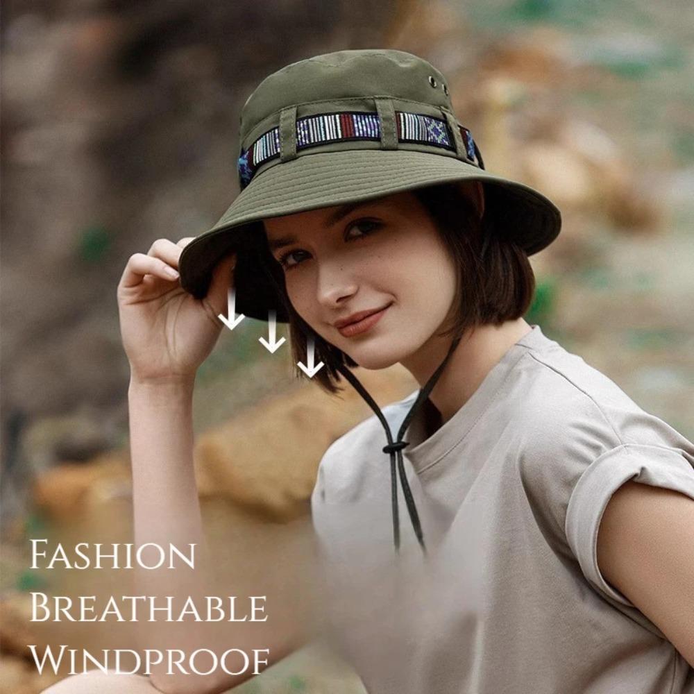 Outdoor Climbing Hats for Man Japanese Adjustable Western Cowsboy Fisherman Caps Women Wide Brim Travel Beach UV Protection Hats