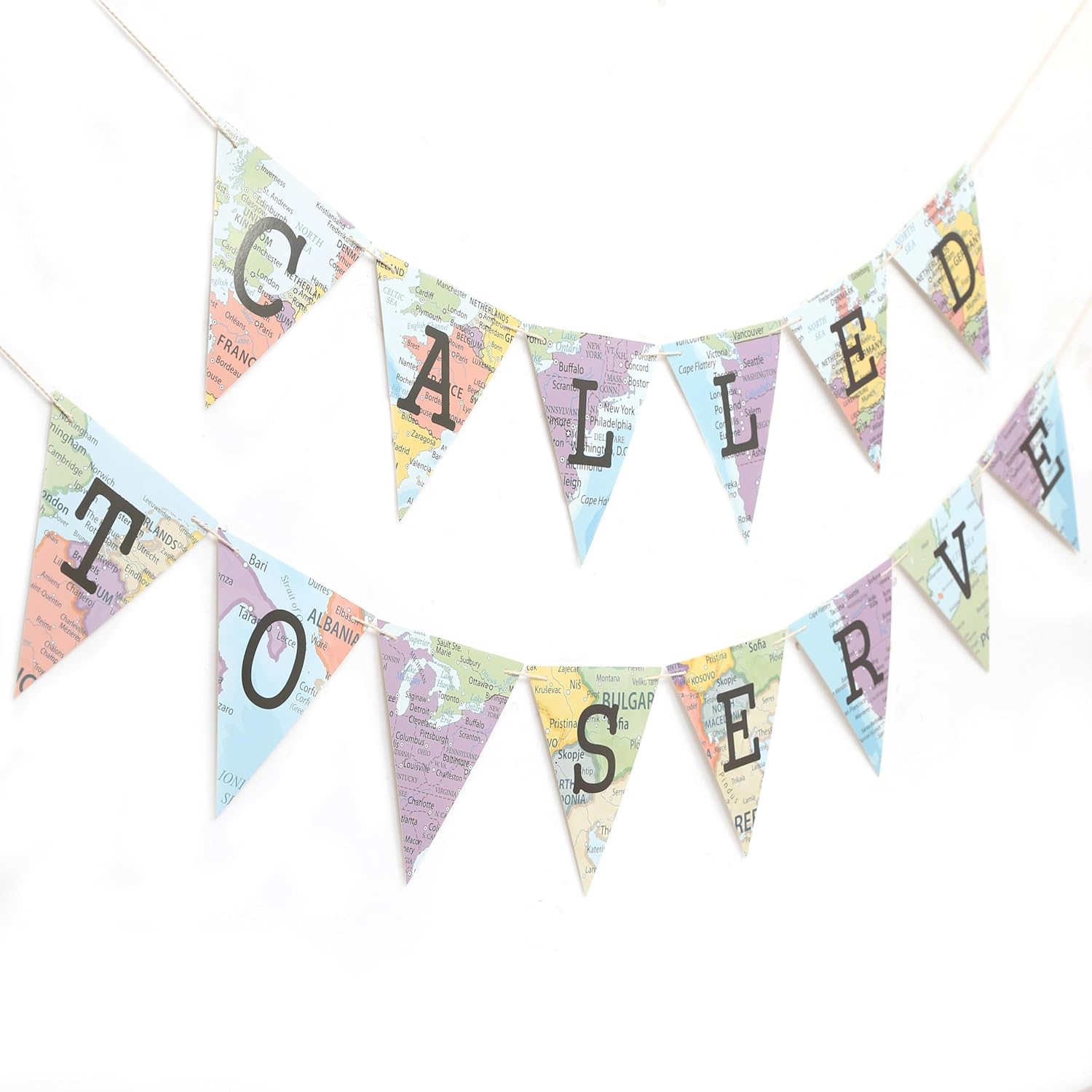 Called to Serve Map Banner - Missionary Farewell Party Decorations,Mission World Map Bunting Banner,Called to Serve Party Photo Props,Missionary