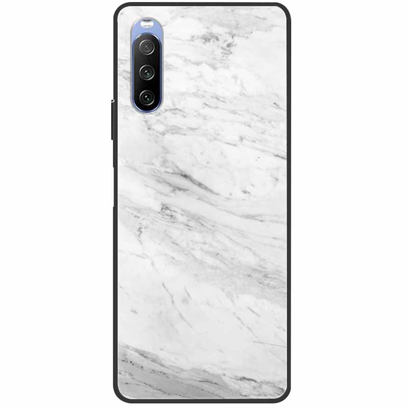 Soft Cover For Sony Xperia 10 III Case 5 III Soft Silicone Black Cases for Sony Xperia 1 III / Xperia1 XZ4 Covers Cool Marble