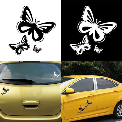 Schwarz/Weiß Styling Fenster Vinyl Schöne Schmetterlinge Autoaufkleber Decal