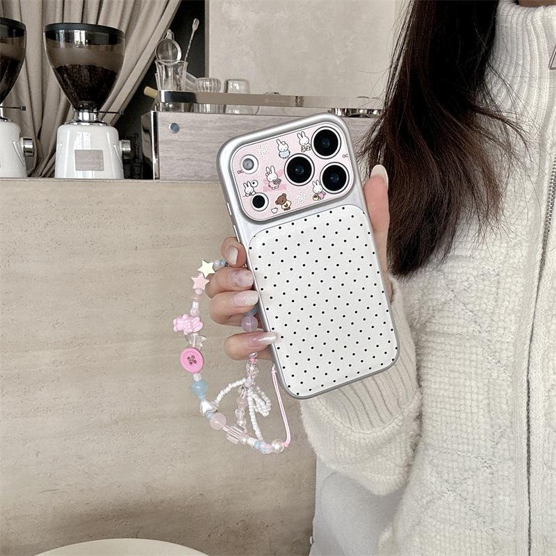 Cute Cartoon Polka Dot Bear & Rabbit Case for iPhone 17/16 Pro Max/15/14