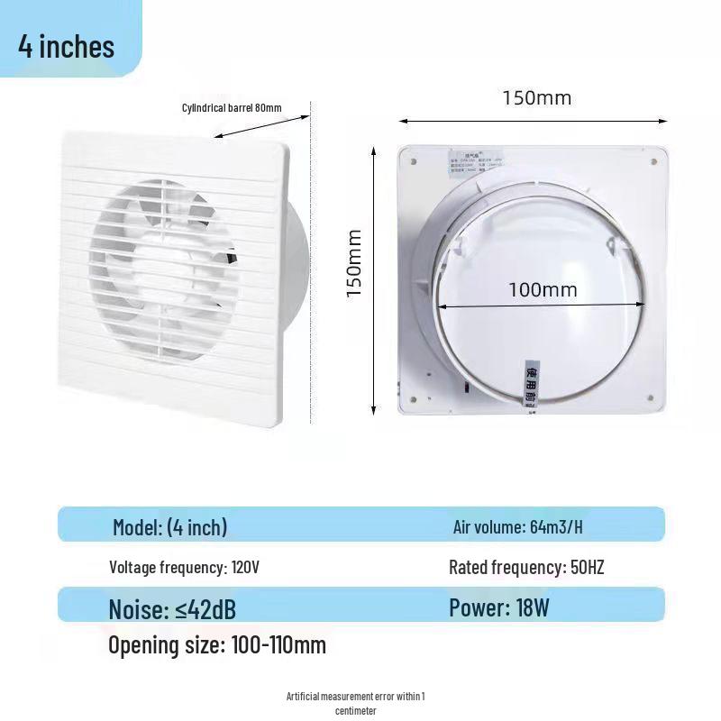 110V Ouye Bathroom Window Exhaust Fan - Wall-Mounted Ventilation Solution