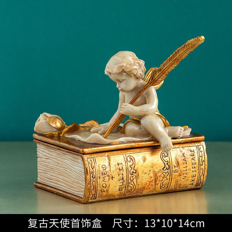 European Style Retro Jewelry Storage Box Creative Desktop Decoration Exquisite Living Room Ornaments Elegant Jewelry Holder