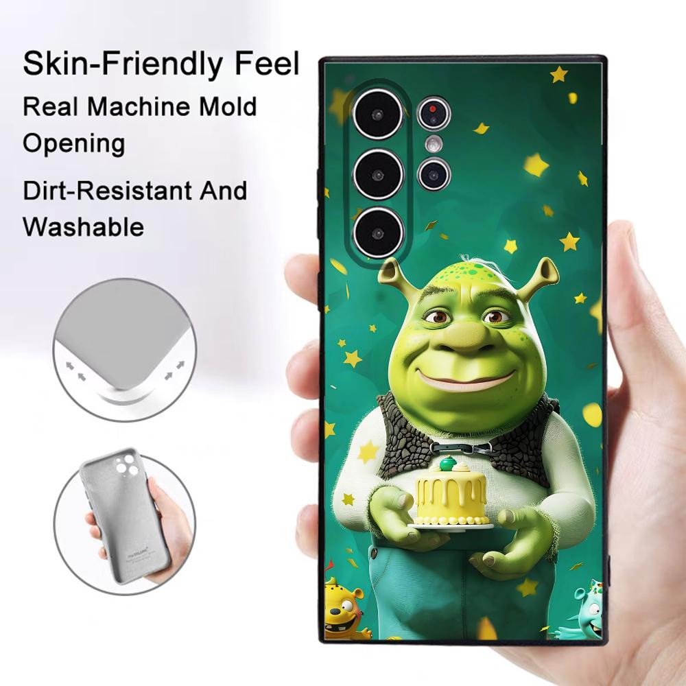 Funny Anime Movie S-Shrek Phone Case Samsung Galaxy S25 S24 S22 S23 Ultra S21 S20 Plus 5G Frosted Non-Slip Full Cover Soft Case