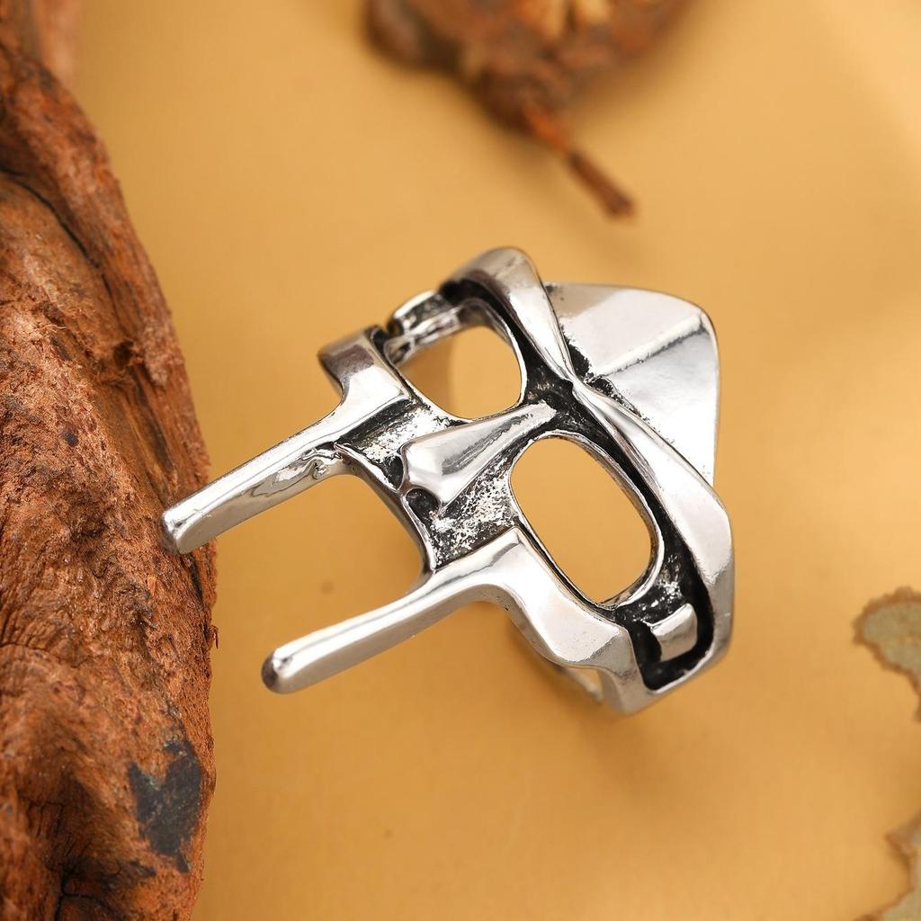 Fashion Retro Exaggerated Cold Style Venus Sculpture Half Face Open Ring