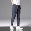 Men's Summer Thin Ice Silk 9 Points Casual Pants Men's Loose-fit Straight-leg Sports Pants 2026 New Style One-piece Delivery