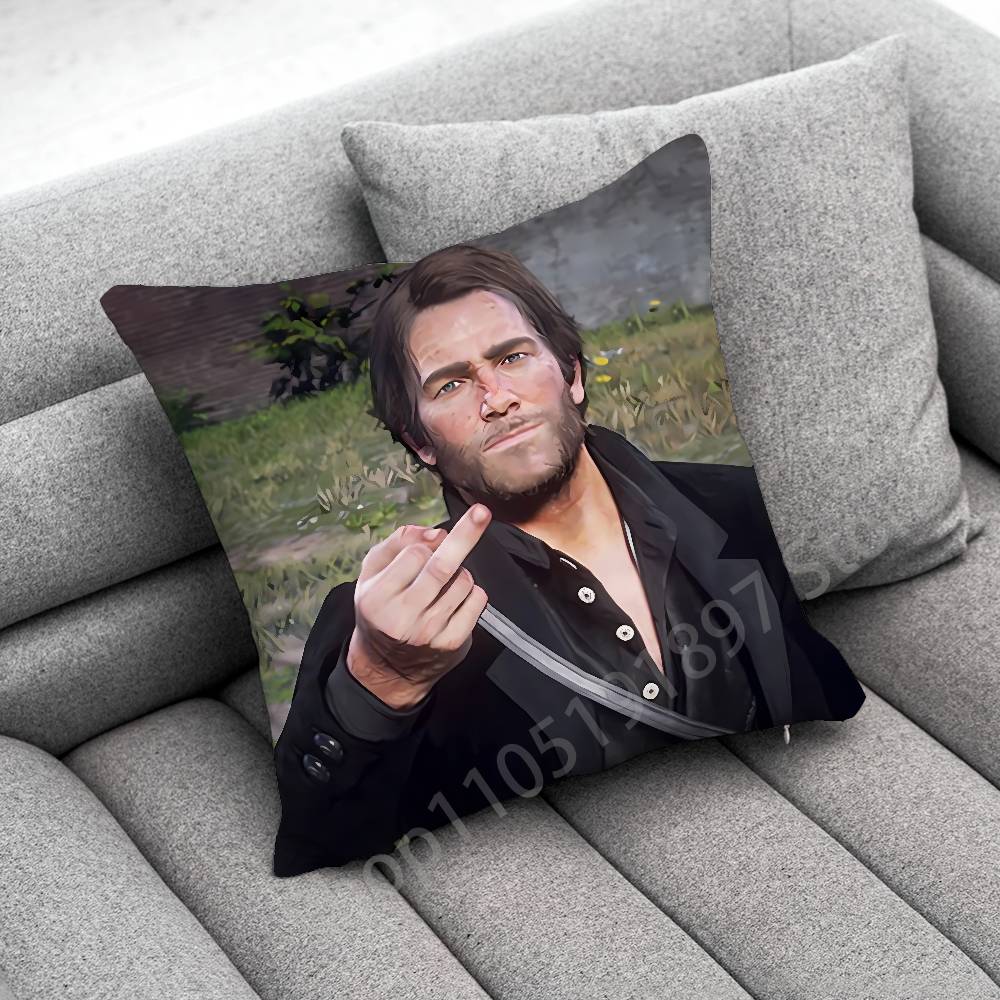 R-Red D-Dead Redemption Morgan Rdr2 Kissenbezug Für 45X45Cm 40X40Cm 55X55Cm 50X50Cm 30X30Cm Quadratisch Auto Kissenbezug Hülle