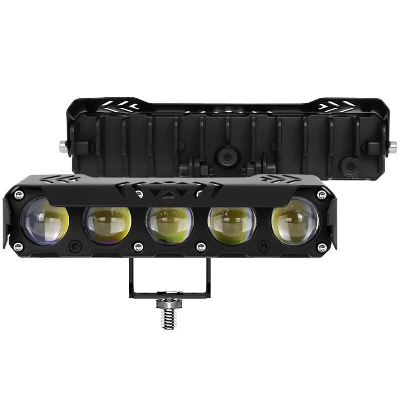 Waterproof LED Motorcycle Spotlight: Yellow/White High-Low Beam Five-Eye Modified Car Lights
