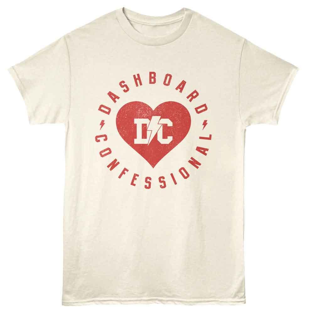 Dashboard Confessional - Lightning Bolt Heart - Off-White - Adult Unisex T-Shirt 4XL