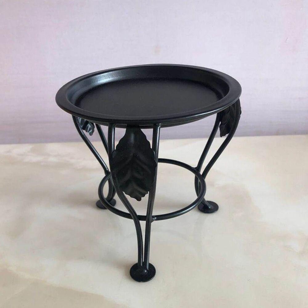 Iron Art Iron Flower Rack Black Mini Flowerpot Stand Creative Three-legged Plant Stand  Balcony