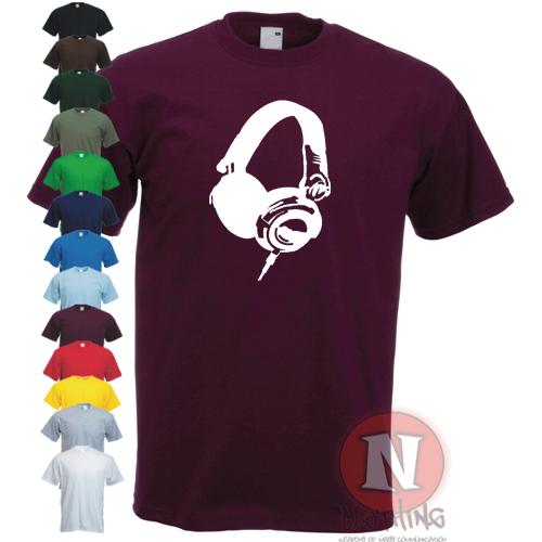 Headphones T-shirt for DJ Club Dance Music Ibiza Rave Festival Audio Studio Edm