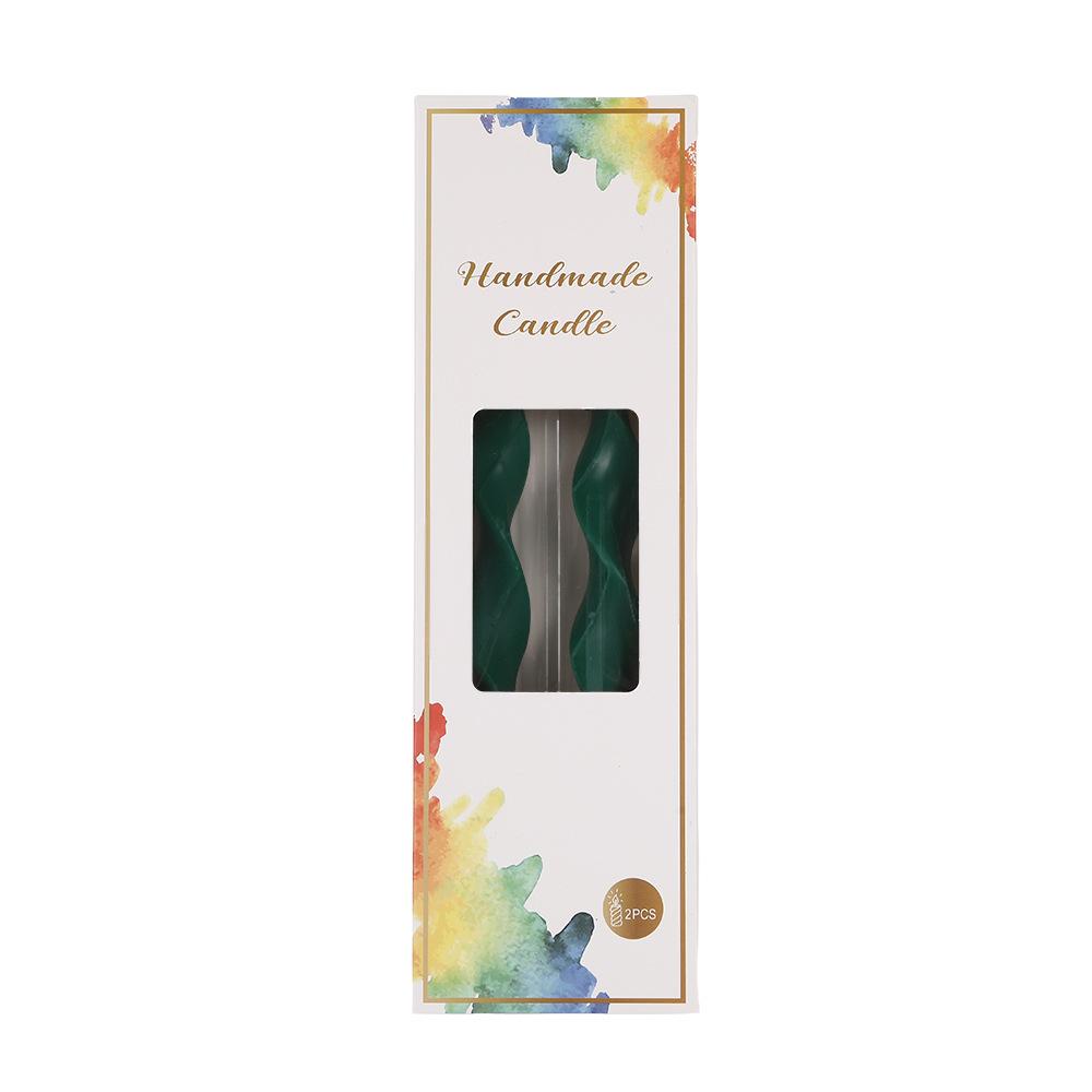 25cm Classic Colorful Threaded Long Rod Candle Household Creative Odorless Twisting Rod Wax
