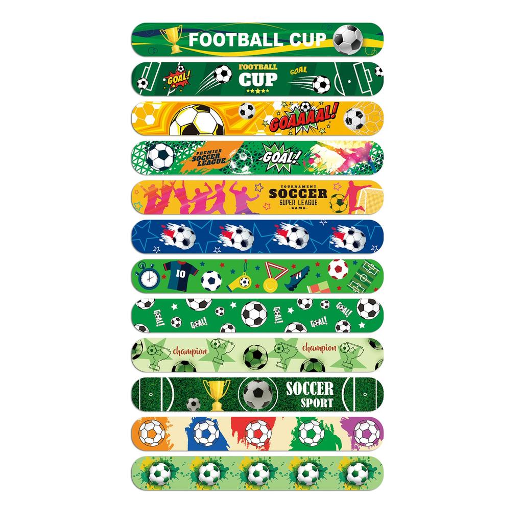 A Set Of 12 Children's Wristbands, Cartoon, Cartoon, Green Football, Clapping Circle, Championship , Clapping Circle Party Gift