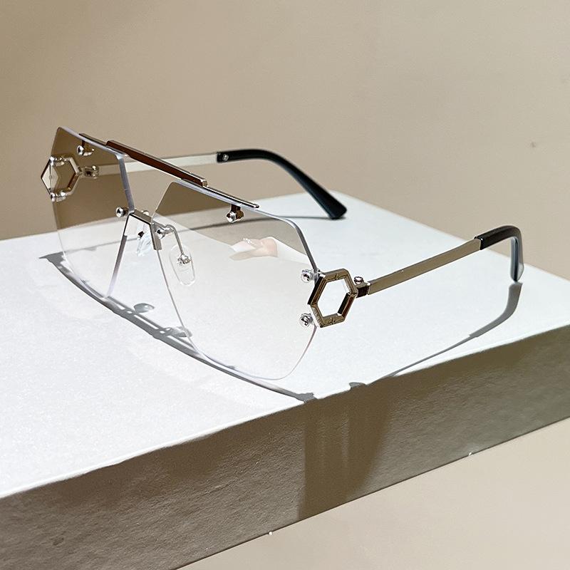 Vintage Rimless Sunglasses Stylish Uv400 Sunglasses Metal Frame Sunglasses Vintage For Travel Retail Outdoor Festivals