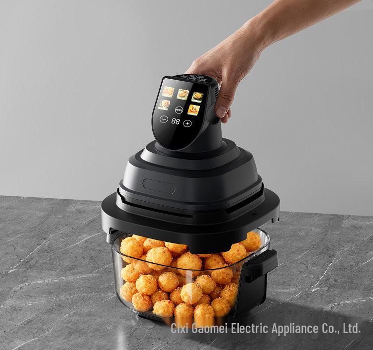2025 New Cross-Border Glass Double Pot Air Fryer - Large & Small Pots