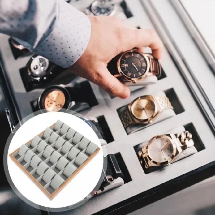 24 Slots Watch Showcase Tray Modern Watches Holder Wooden Wristwatch Organizer
