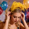 Headband Rainbow Colorful Feather Decor Headband Lightweight Comfortable Elastic Hair Hoop Parties Festivals Stage Performances Headwear