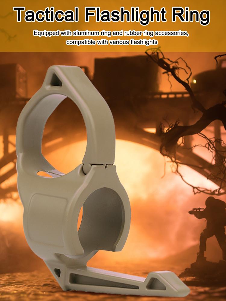 Flashlight Ring Nylon Finger Ring Flashlight Adapter Anti-slip Compatible Pocket Clip Accessories Outdoor Portable Equipment