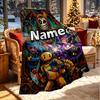 Custom Name Personalized Poppy Playtime Print Blanket, Home Decor, Bedroom, Sofa, Camping, Couch, Gifts for Birthday Christmas